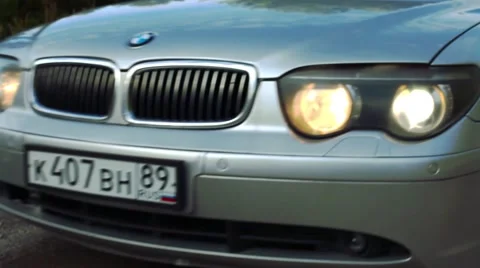 The car pulls up and stops at the close-up Stock Footage 48169816