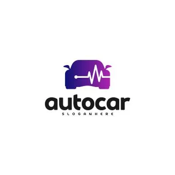 Car pulse logo template. Car Repair Logo Design Template. Auto car logo repai Stock Illustration