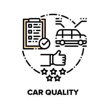 Car Quality Vector Concept Black Illustrations Ilustración de archivo