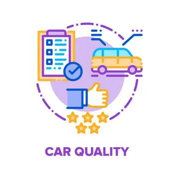 Car Quality Vector Concept Color Illustration flat Ilustración de archivo