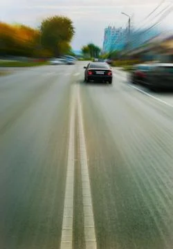Car quickly going Stock Photos