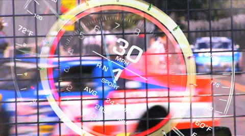 Car Race and Speedometer Composite Video stock 40711805