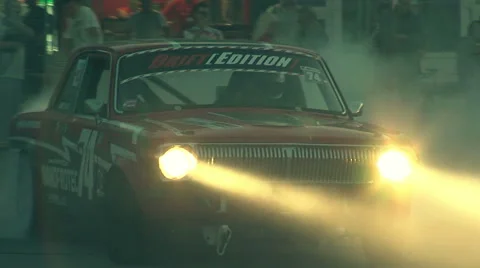 Car race drift Stock Footage 44183688