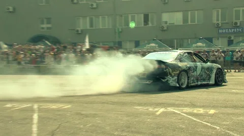 Car race drift Stock Footage 44183769