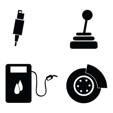 Car race icon set Stock Illustration