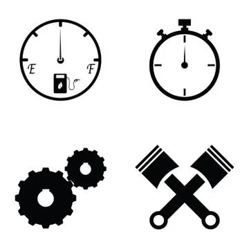 Car race icon set Illustrazione stock