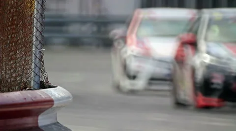 Car racing in circuit Stock Footage 54950578