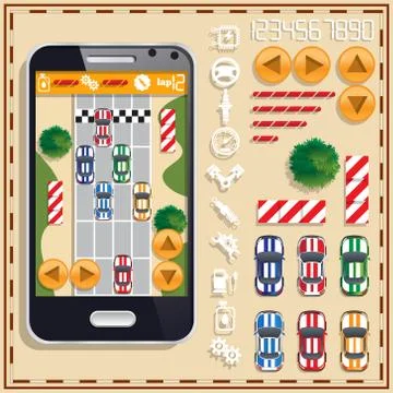 Car Racing. Stock Illustration