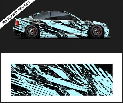 Car racing livery Wrap Or vinyl sticker graphic racing Stock Illustration
