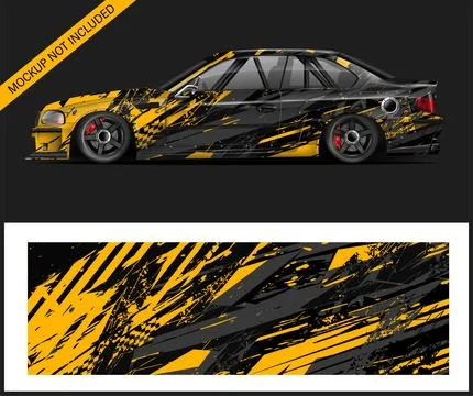 Car racing livery Wrap Or vinyl sticker graphic racing Stock Illustration