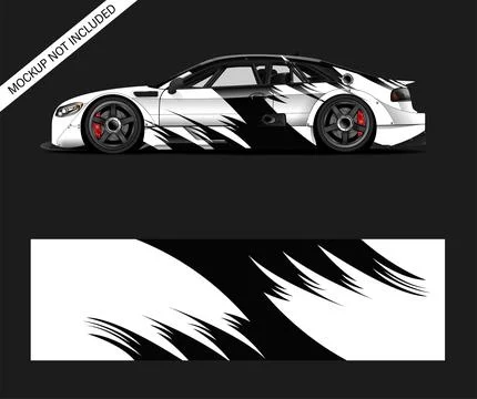 Car racing livery Wrap Or vinyl sticker graphic racing Stock Illustration