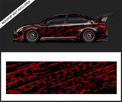 Car racing livery Wrap Or vinyl sticker graphic racing Stock Illustration