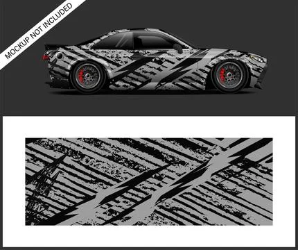 Car racing livery Wrap Or vinyl sticker graphic racing Stock Illustration