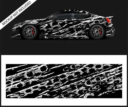 Car racing livery Wrap Or vinyl sticker graphic racing Stock Illustration