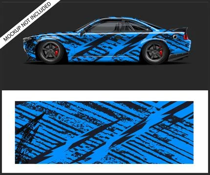Car racing livery Wrap Or vinyl sticker graphic racing Stock Illustration