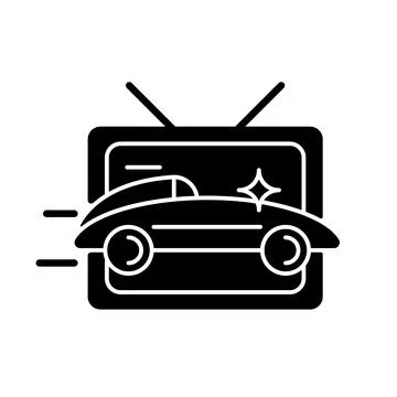 Car racing program black glyph icon Stock Illustration