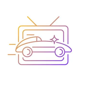 Car racing program gradient linear vector icon Illustrazione stock