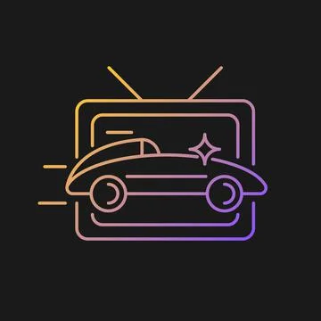 Car racing program gradient vector icon for dark theme Illustrazione stock