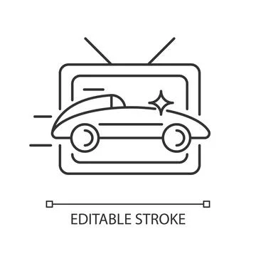 Car racing program linear icon 스톡 일러스트