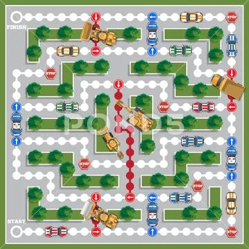 Car racing on the streets. Stock Illustration