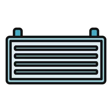 Car radiator cooling system icon for engine maintenance Stock Illustration
