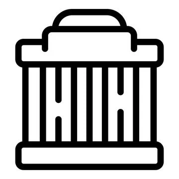 Car radiator keeping engine cool with efficient heat exchange Stock Illustration