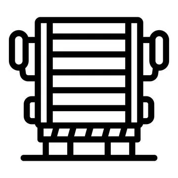 Car radiator part protecting engine from overheating line icon Stock Illustration