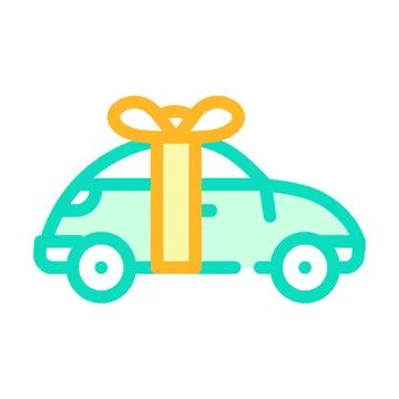 Car raffle color icon vector isolated illustration Stock Illustration