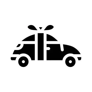 Car raffle glyph icon vector isolated illustration Stock Illustration