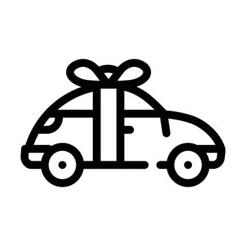Car raffle line icon vector isolated illustration Stock Illustration