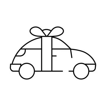 Car raffle line icon vector isolated illustration Stock Illustration