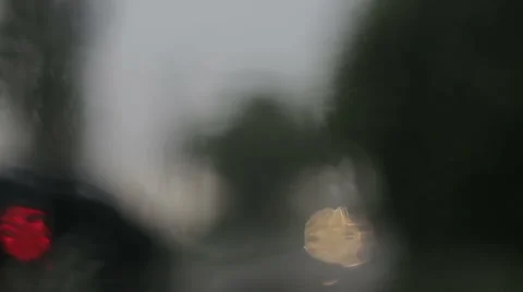 The car in the rain Stock Footage 63602524