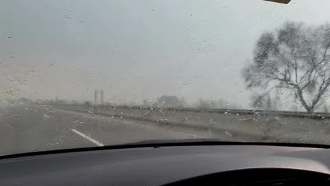 Car in the rain Stock Footage 280637919
