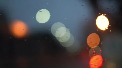 In The Car On a Rainy Night Stock-Footage 277092660
