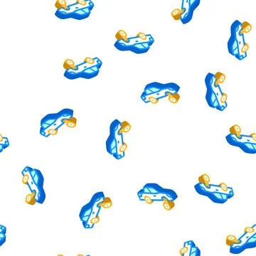 Car rapper isometric icon seamless pattern flat Stock Illustration