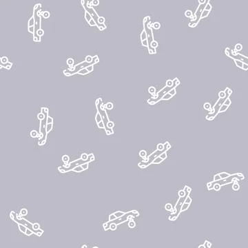 Car rapper line vector seamless pattern flat Stock Illustration