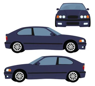 Car Raster template on white background. hatchback car isolated. Vehicle Stock Illustration