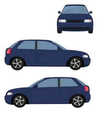 Car Raster template on white background. hatchback car isolated. Vehicle Stock Illustration