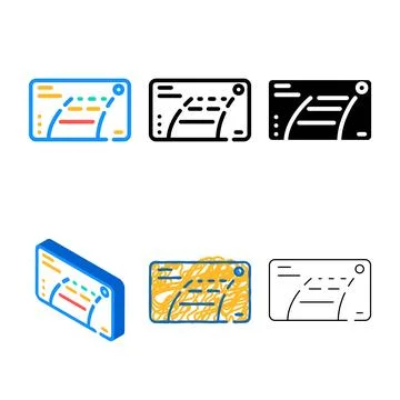 Car rear view camera viewfinder color icon vector edition 库存插图