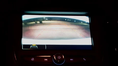 Car Rear View Camera While Vehicle Reversing at Night Stock Footage 106672448