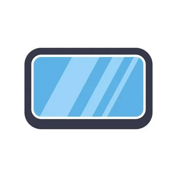 Car rear view mirror flat vector icon design Stock Illustration