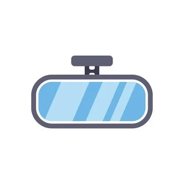 Car rear view mirror flat design icon vector Stock Illustration