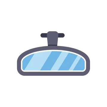 Car rear view mirror reflecting light flat illustration Stockillustratie