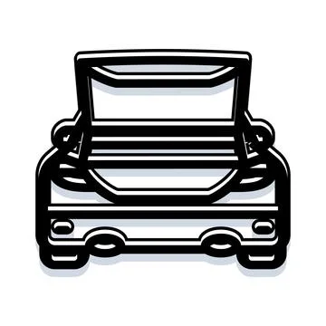 Car rear view with open trunk illustration Stock Illustration
