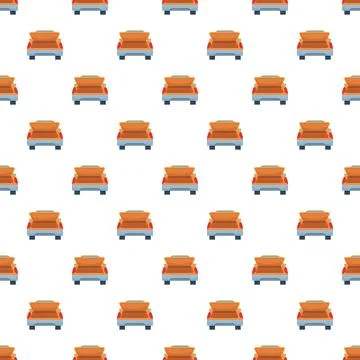 Car rear view with open trunk seamless pattern Stock Illustration
