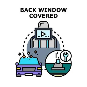 Car rear view safety camera system concept 스톡 일러스트