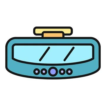 Car rearview mirror with dash cam recording icon Stock Illustration