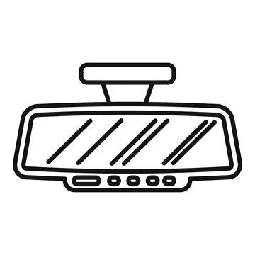 Car rearview mirror with dvr recording showing road visibility Stock Illustration