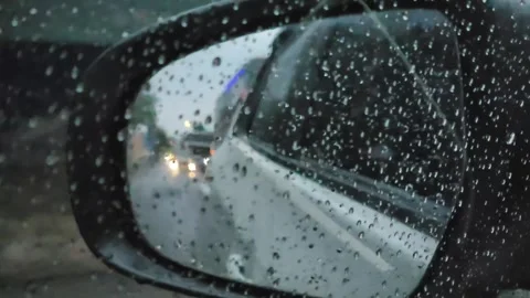 Car rearview mirror Stock Footage 300811759