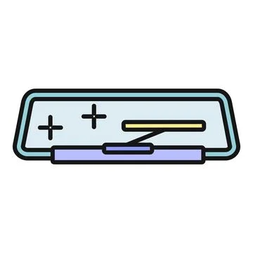 Car rearview mirror line flat color illustration Illustrazione stock